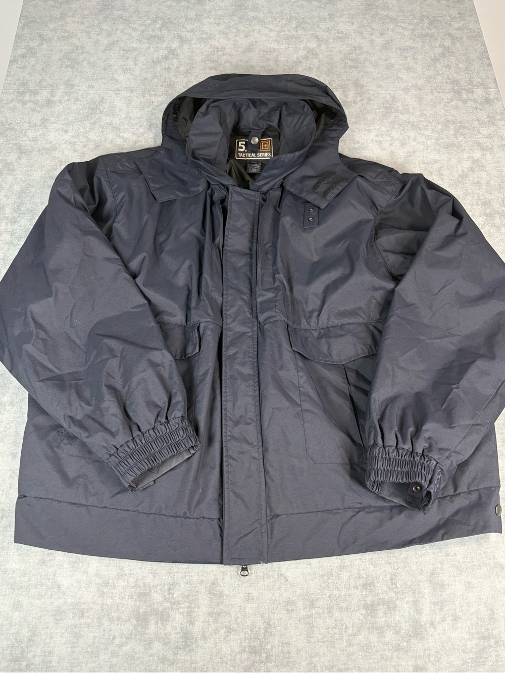 5.11 Tactical Jacket 3XL Black Hooded Utility Duty Coat Nylon Waterproof